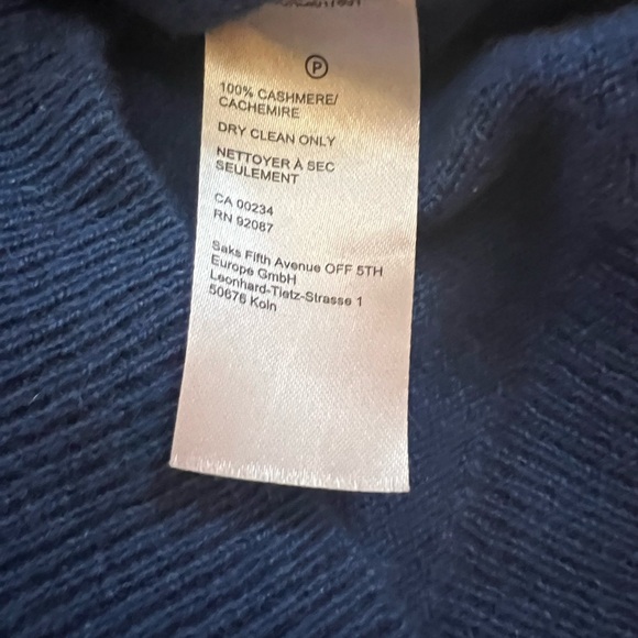 SAKS FIFTH AVENUE Love Script Cashmere Sweater S - Picture 4 of 6